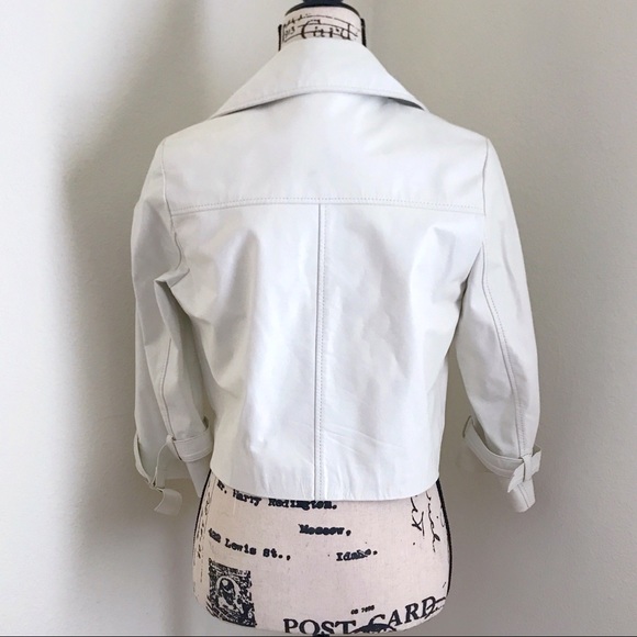 Emporio Cueros White Leather Button Front Jacket - Picture 3 of 8